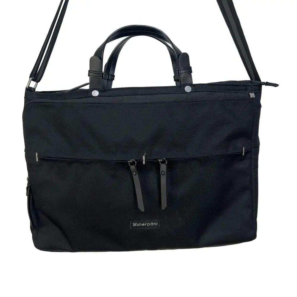 Sherpani Laptop Travel Crossbody Bag Unisex Black Lightweight